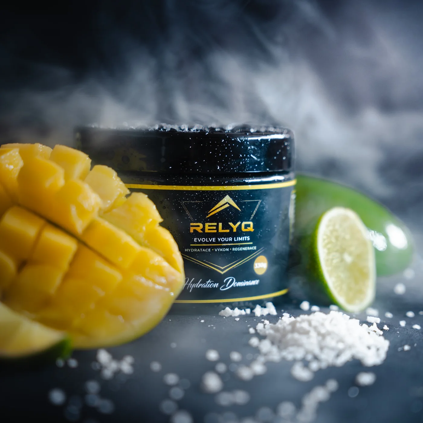 RELYQ Performance Electrolytes s mangem, limetkou, minerální solí a kouřem